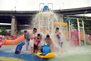 汉江公园露天游泳池 游乐场月底开放 最低1000元韩币入场