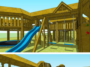 公园亲子儿童木建游乐设施场所SU模型设计素材 建筑模型模型大全 19031167